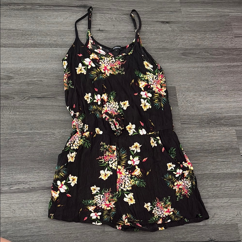 Ambiance Black Floral Romper